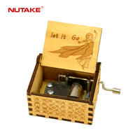 Let it go wooden hand crank custom musical box custom made 55805101-11