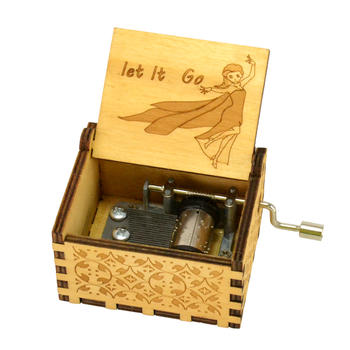 Let it go wooden hand crank custom musical box custom made 55805101-11