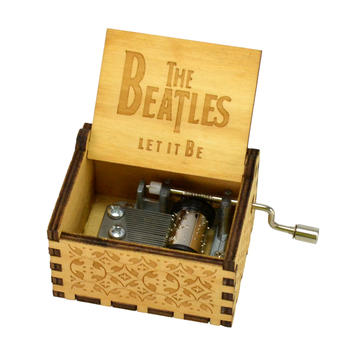 Custom blue colour wooden music box crank beatles 55805101-12