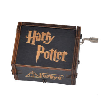 Black wooden hand crank Harry Potter music box 55805102-01