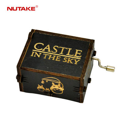 Castle in the sky custom mechanical wood carved mechanism personalized musical box 55805102-11