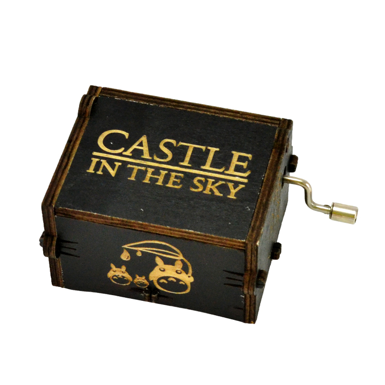 Castle in the sky custom mechanical wood carved mechanism personalized musical box 55805102-11
