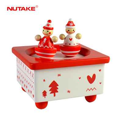 Traditional wooden Christmas gift dancing santa music box for Kids Children Toy 55803202