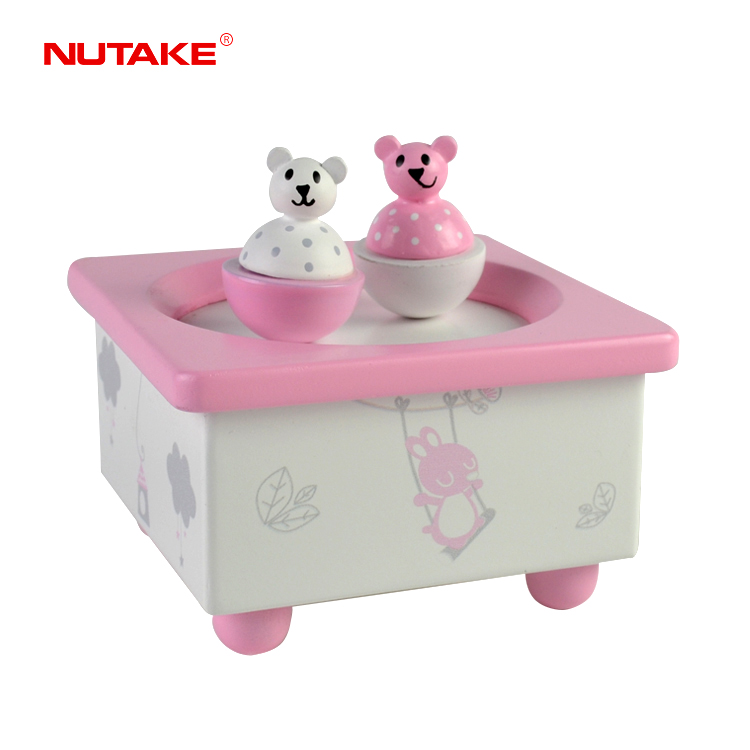 Lovely gift spinning twin bears music box for girls 55803203