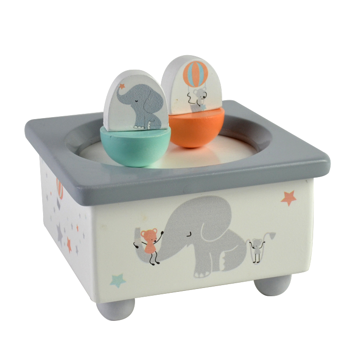 Animal Children Toy Wooden Magnetic dancing Elephant and mouse baby music box 55803212
